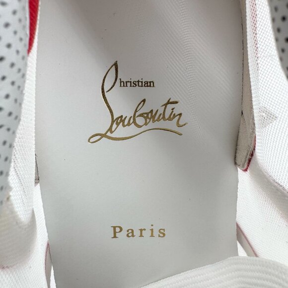 Christian Louboutin Sharkina White Mesh Red Sneakers Size 38 US 8 Women's 6968 - Picture 12 of 14